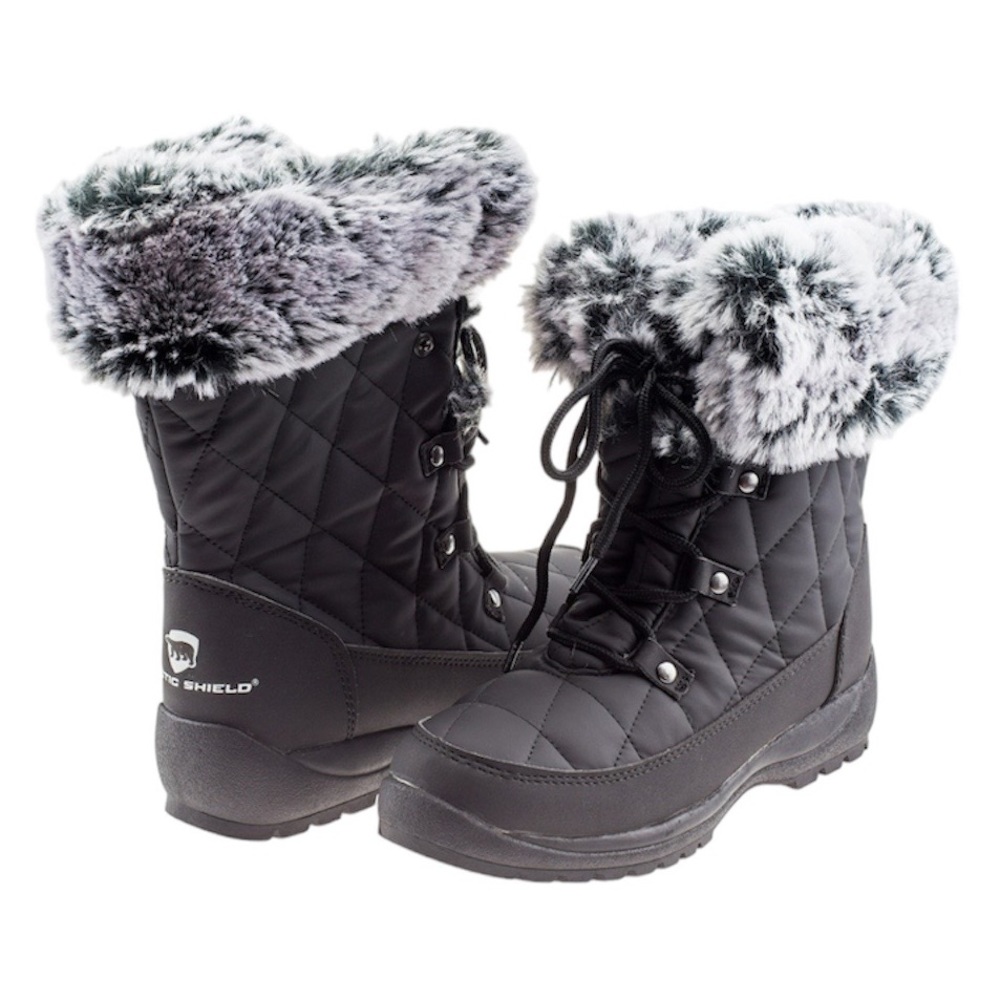 ArcticShield Women's Waterproof Memory Foam Faux Fur Winter Snow Boots Sz 7M